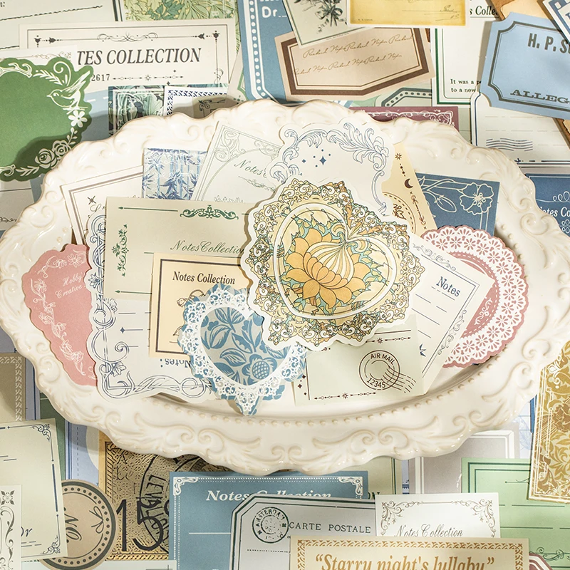 Card Lover 200 Pcs [Memory Chapter Series] Light Retro Material Paper Writing Deco Paper Scrapbooking Sticker Scrapbook Kit