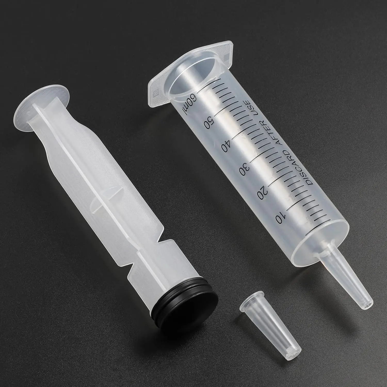 20 Stück/8 Stück/1 Stück 60-ml-Spritze, Kunststoffspritze, Fütterungsspritze für Haustiere mit Deckel, Messspritze für Labor, Dosierung, Bewässerung – Detail 3