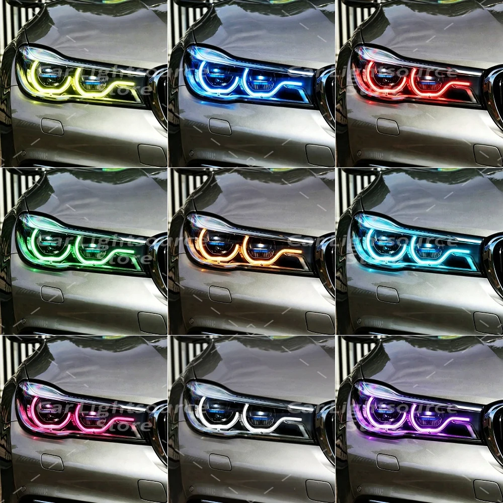 Yellow DRL LED Board For BMW 7 Series G11 G12 730i 740i 2016-2019 Adaptive Headlight Daytime Running Light Angel Eyes White Blue