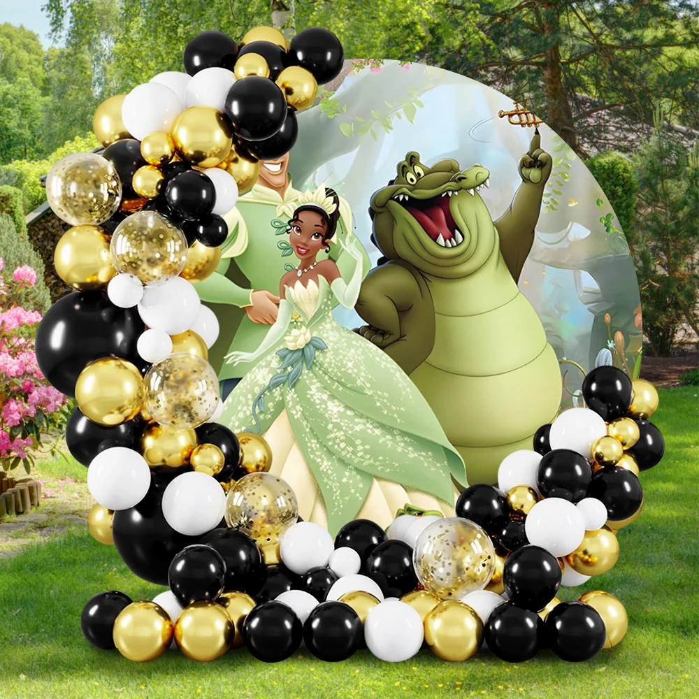 The Princess And The Frog Girl Birthday Party Decoration Round Backdrop Background Photography Baby Shower Props Photographic