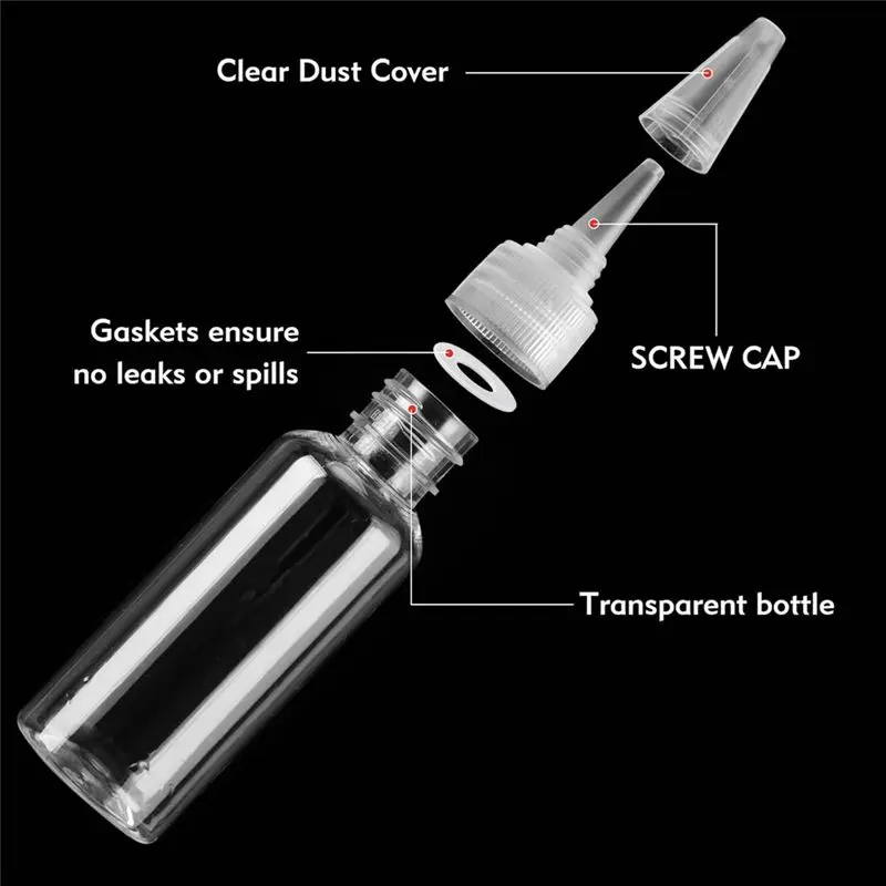 Delicate Texture-1.7 Oz Plastic Squeeze Bottles For Paint Crafts Empty Sand Art Supplies With Leak-Proof Top Caps Writer Bottles