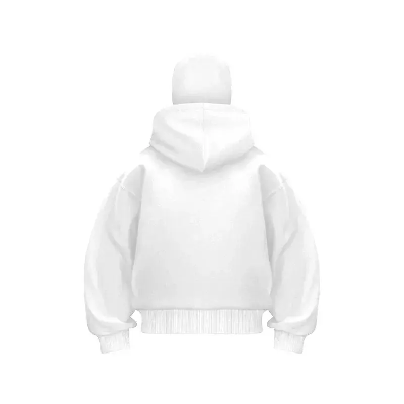 Männer und Frauen Y2K Gothic Harajuku Winter neuer Artikel Doppelkapuzenpullover Herren Kapuzenmaske Reißverschluss Sportbekleidung – Detail 13
