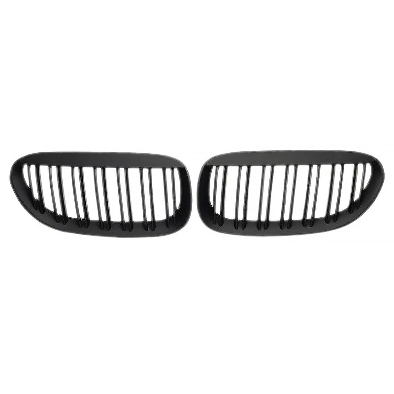 Matte Black Kidney Grill Dual Slat for BMW E63 E64 650I 650Ci 645Ci M6 2DR Coupe 2004-2010 51137008915 51137008916