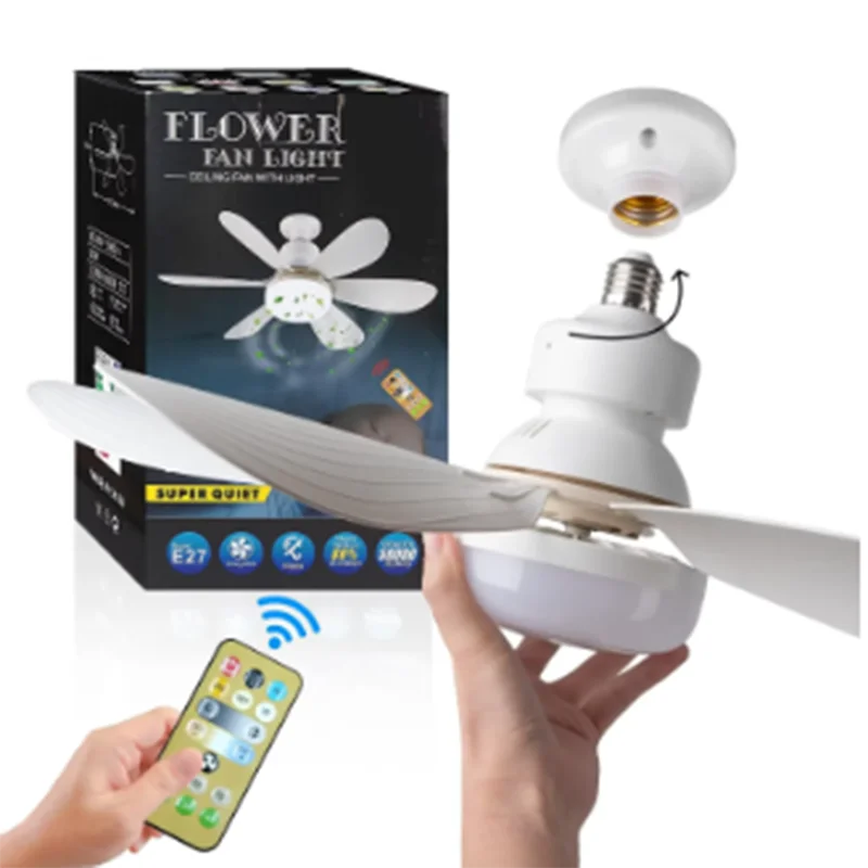 2026 New E27 with Remote LED 30W Ceiling Fan Light Dimming Function Suitable for Living Room Study and Home Use 85-265V