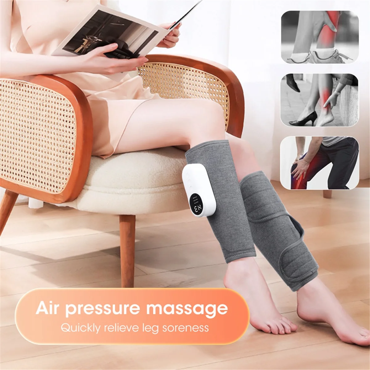 ABME Calf Compression Massager for Circulation and Pain Relief Leg Massager with Heat Relieve Fatigue Help ElectricMassager,A