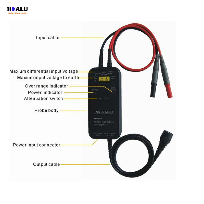 

ICP5100 High Voltage Differential Probe 5600V Isolated Oscilloscope Probe 50MHz 100MHz