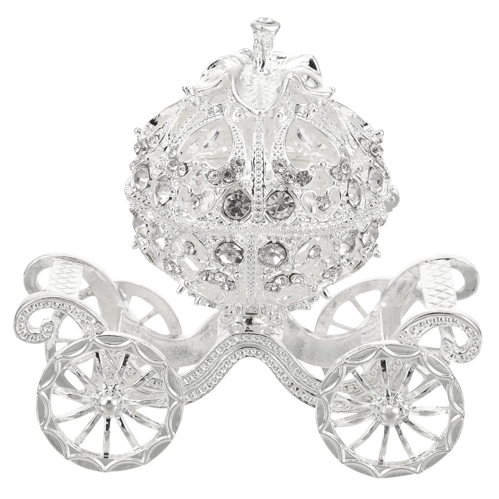 Pumpkin Carriage Trinket Box Crystal Bejeweled Wedding Favor Jewelry Container Collectibles