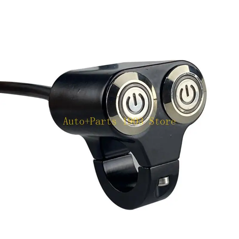 E21C Motorcycle Handlebar Double Control Button Switch 7/8in Headlight Brake Fog Light Switch Replacement Switch