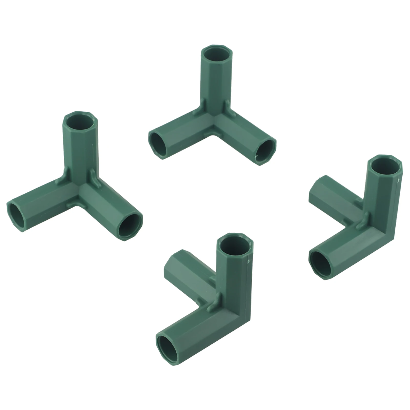 4Pcs 16mm Plastic Greenhouse Frame Building Connectors Green Outdoor Garden Structure Pole Joints Adapter DIY 3 Way Bracket