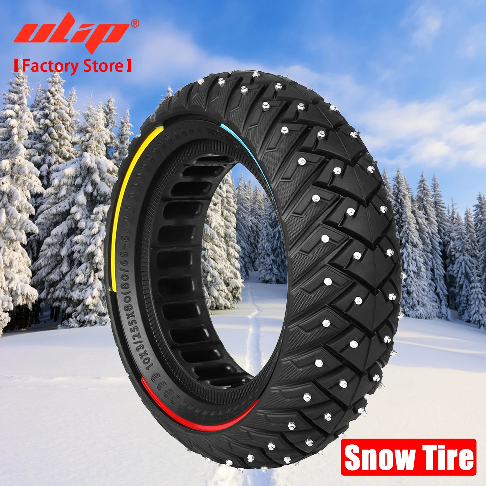 

Ulip 10x3 Winter Snow Tire 10Inch Off-road Solid Tyre for ZERO 10X/Kaabo/Dualtron/Kugoo Scooters 255x80(80/65-6) Tire Parts 10*3