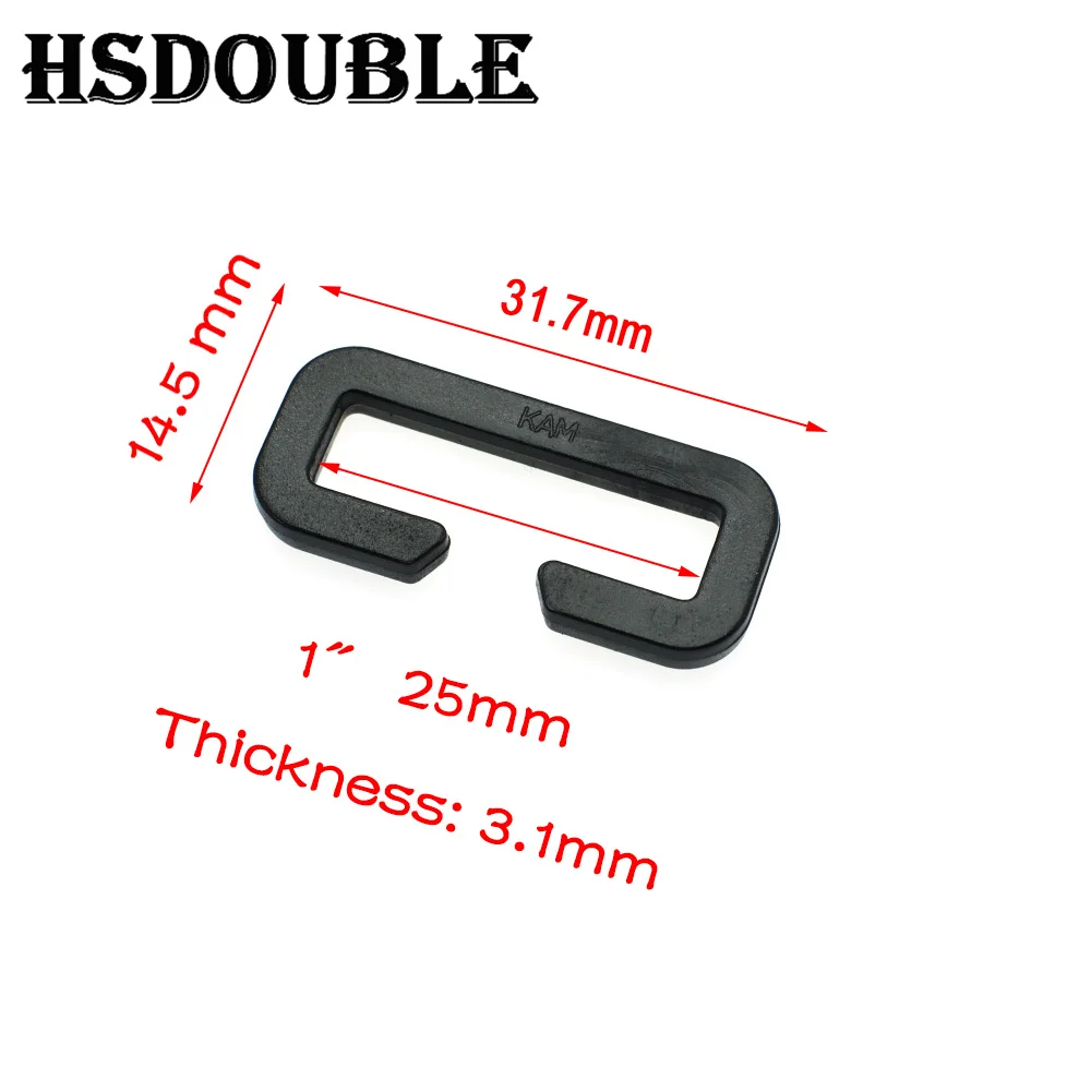10 Pcs/Pack Plastic Looploc Rectangular Ring Buckle Backpack Webbing Strap Sports Bags Parts