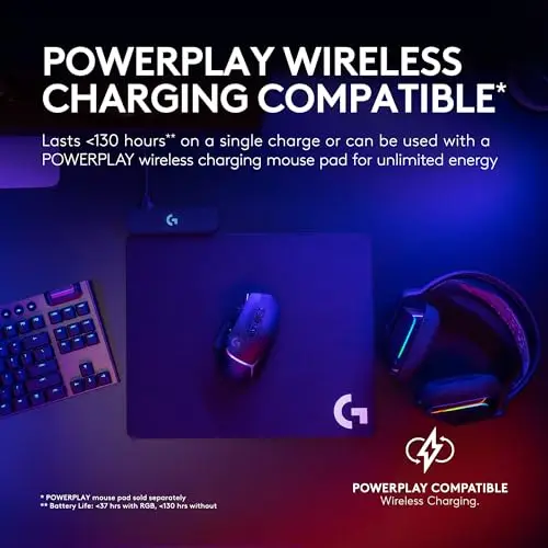 Logitech G502 X Plus LIGHTSPEED RGB Wireless Gaming Mouse Optical LIGHTFORCE Switches LIGHTSYNC RGB HERO 25K Sensor for PC Mac view 6