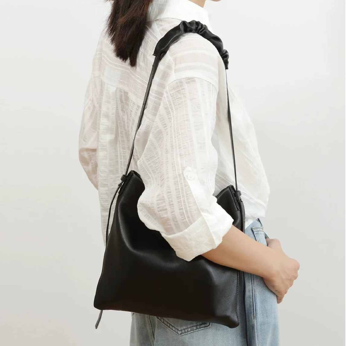 MOTINGSOME Sheep Leather Bag Woman 2026 New Minimalist Light Wrinkled Soft Leather Handbag Fashion Underarm Bags Shoulder Hobos
