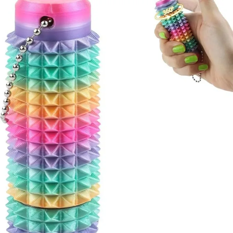 "Porta-chave sensorial tátil |   Brinquedo de alívio de ansiedade sem BPA com aderência espetada, ferramenta portátil de alívio de estresse para mesa de escritório "