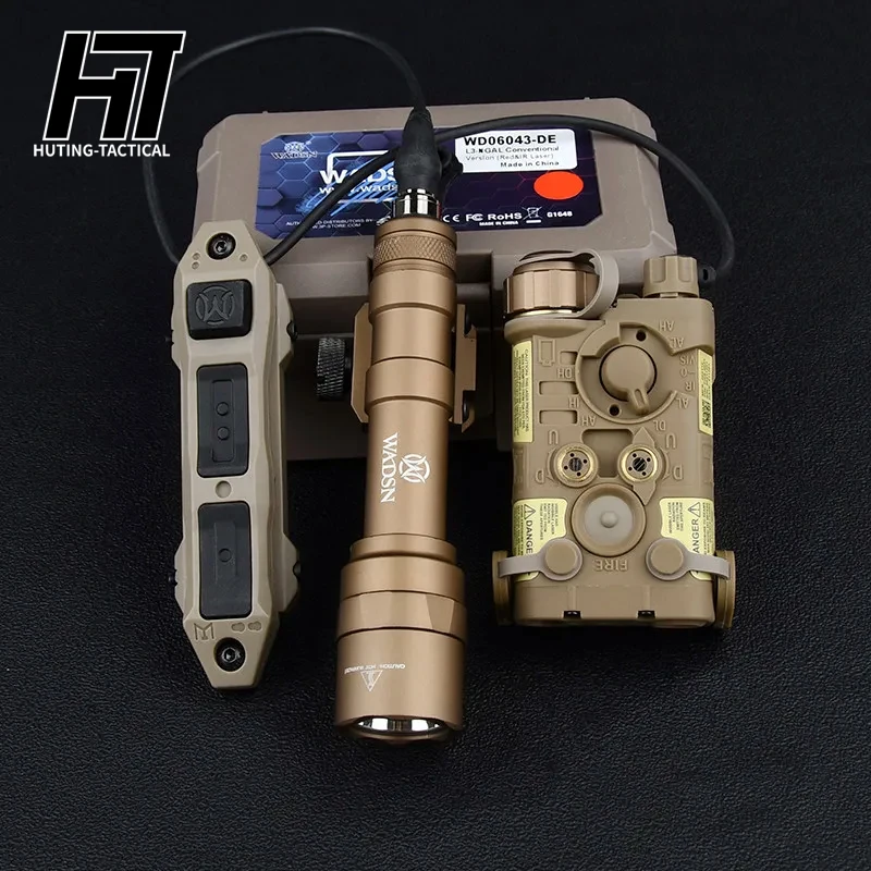 

WADSN NGAL Red Green Blue IR Laser Sight Tactical M600U M300A Flashlight White Light Dual Function Pressure Switch Fit 20mm Rail