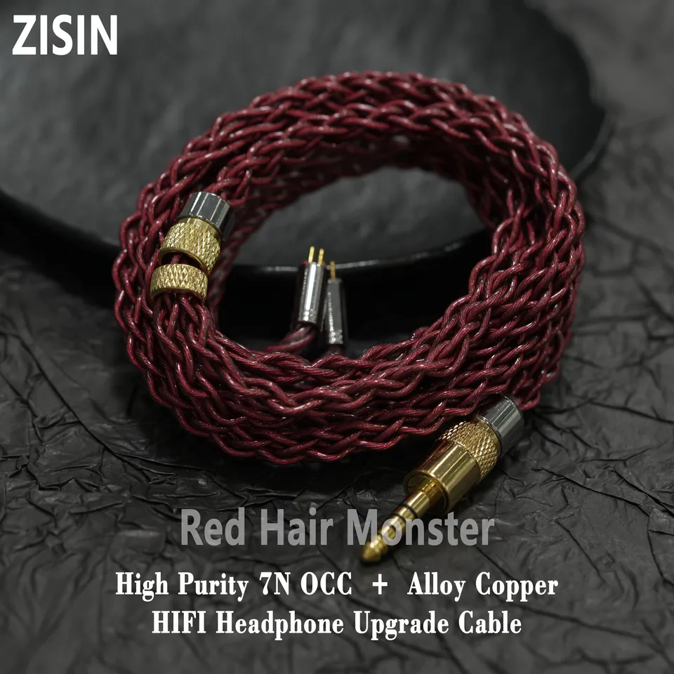 アクセサリー NY 50.55 ZiSin -50 7N OCC + 合金銅インイヤーイヤホンアップグレードケーブル