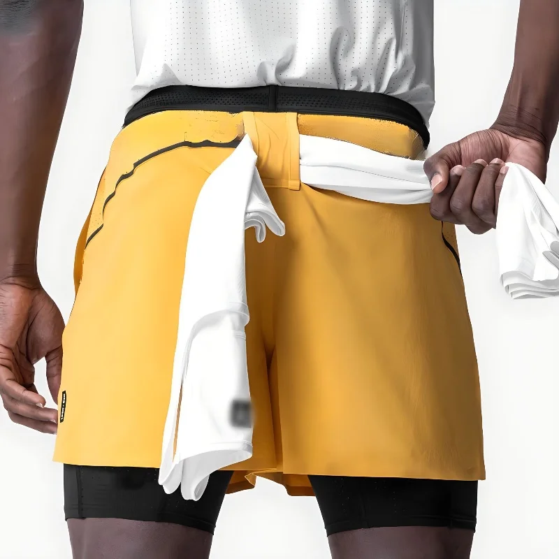 Men's Running Shorts Gym 2 In 1 Sports Shorts Fitness Leisure Workout Breathable Quick Dry Double Layer Training Shorts Men image 5