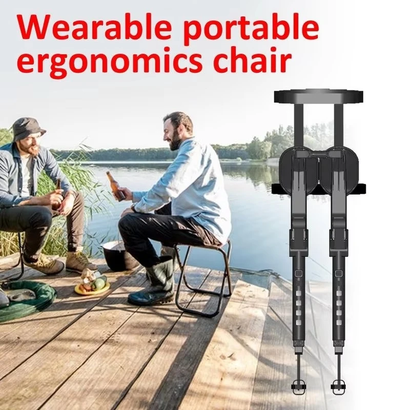 Exoskeleton Wearable Chair Adjustable Height Integrated Support Lightweight Special Work Fishing Stool Standing Outdoor Tool