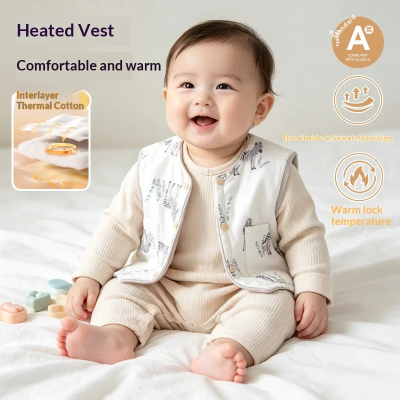 Baby 60g Thermo-Regulating Vest, Grade A Warm Waistcoat, Cozy Autumn/Winter Belly-Cover Outerwear