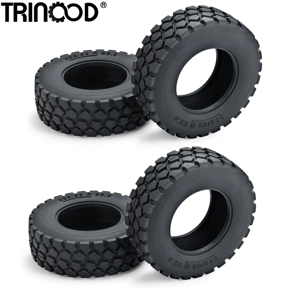 TRINOOD RC Truck Rubber Tyre Wheels Tires for 1/14 Tamiya Tractor Trailer Cargo Tow Drag Upgrade Parts