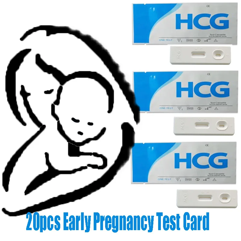 20pcs Early Pregnancy Test Card Over 99% Accuracy HCG Baby Tester Rapid Response Early Pregnancy Predictor Test Card for Women