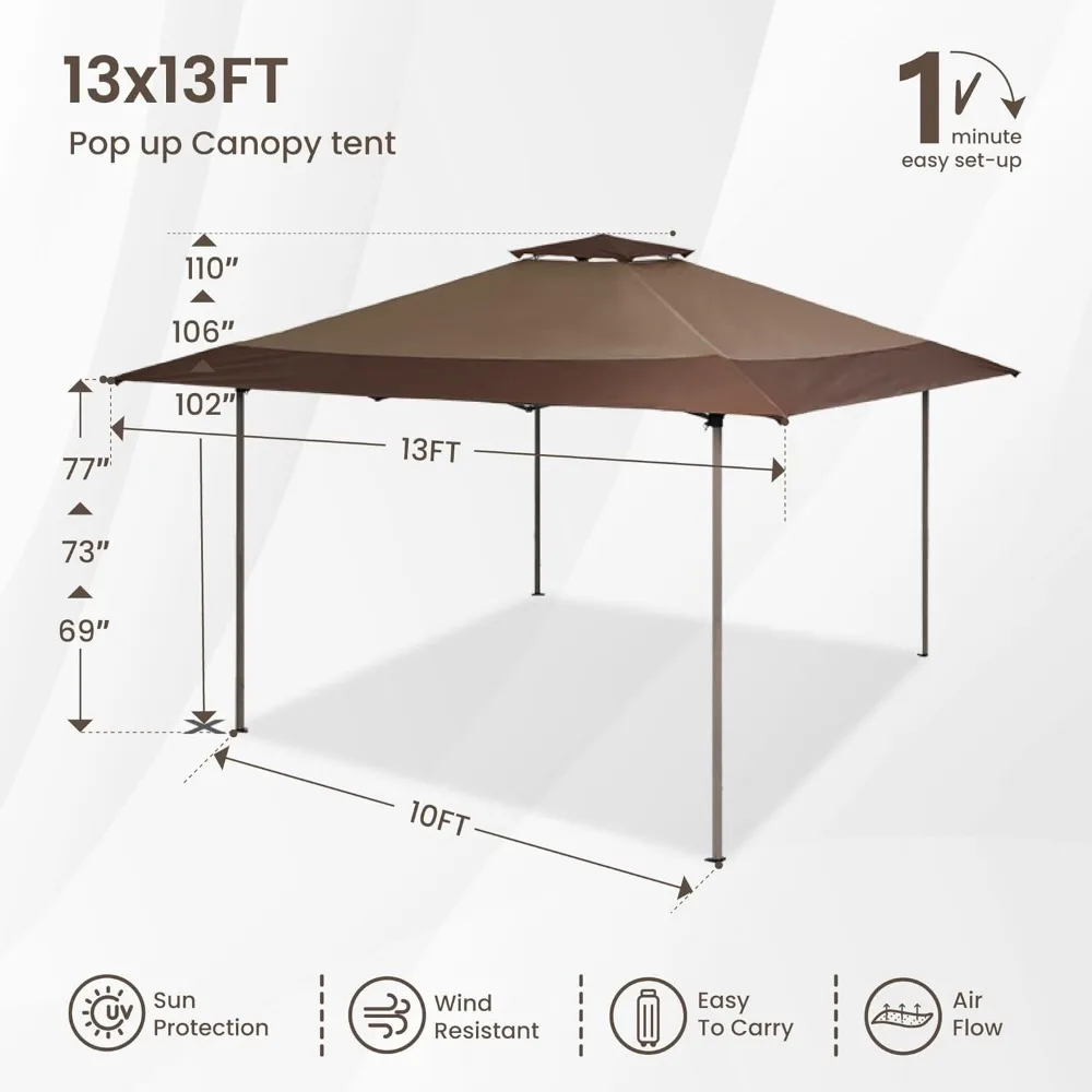 Imagem -06 - Instantânea Liga de Aço Abrigo Instantâneo Canopy Sombra Toldo Único Dobrável Completo Telhado Ventilado Pop up Gazebo