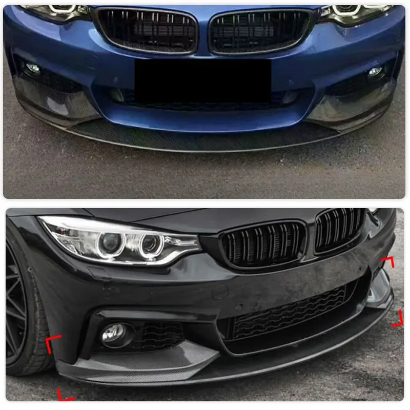 ABS Black Car Front Bumber Lip Spoiler for BMW 4 Series F32 F33 F36 M-Sport 440i 2014-2019 Front Lip Chin Apron Guard Body Kit