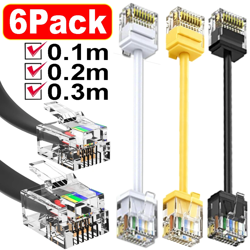CAT6A Ethernet Cable Crystal Head Copper Network Wire Broadband Router Computer Home Cabinet Box Jumper Line 500MHz 10Gbps CAT6a