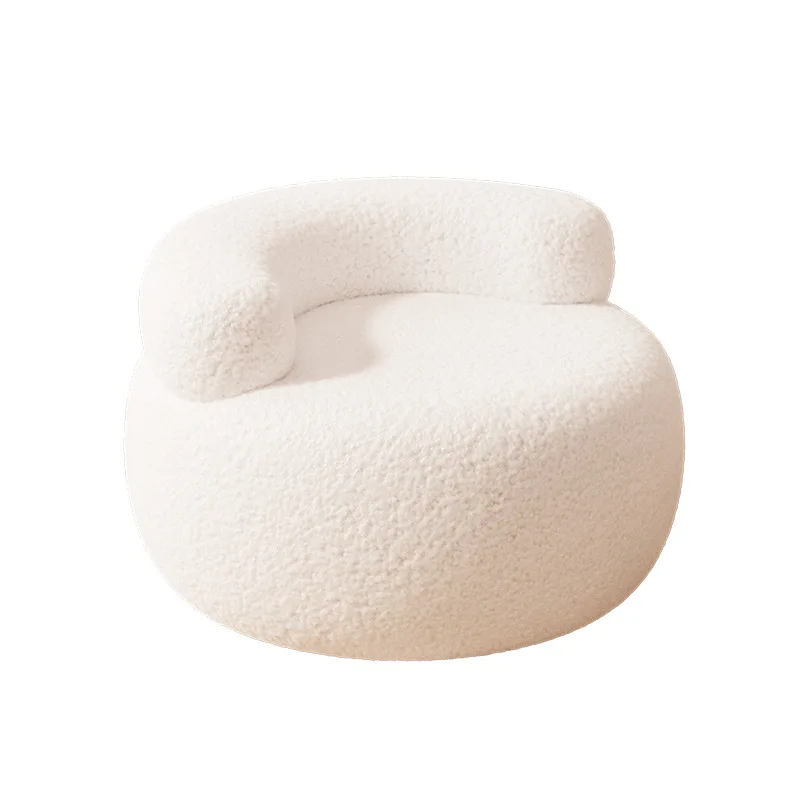 

Cream Wind Sofa Stool Household Small Stool Back Chair Round Lamb Wool Soft Bag Low Small Bench Shoe Changing
