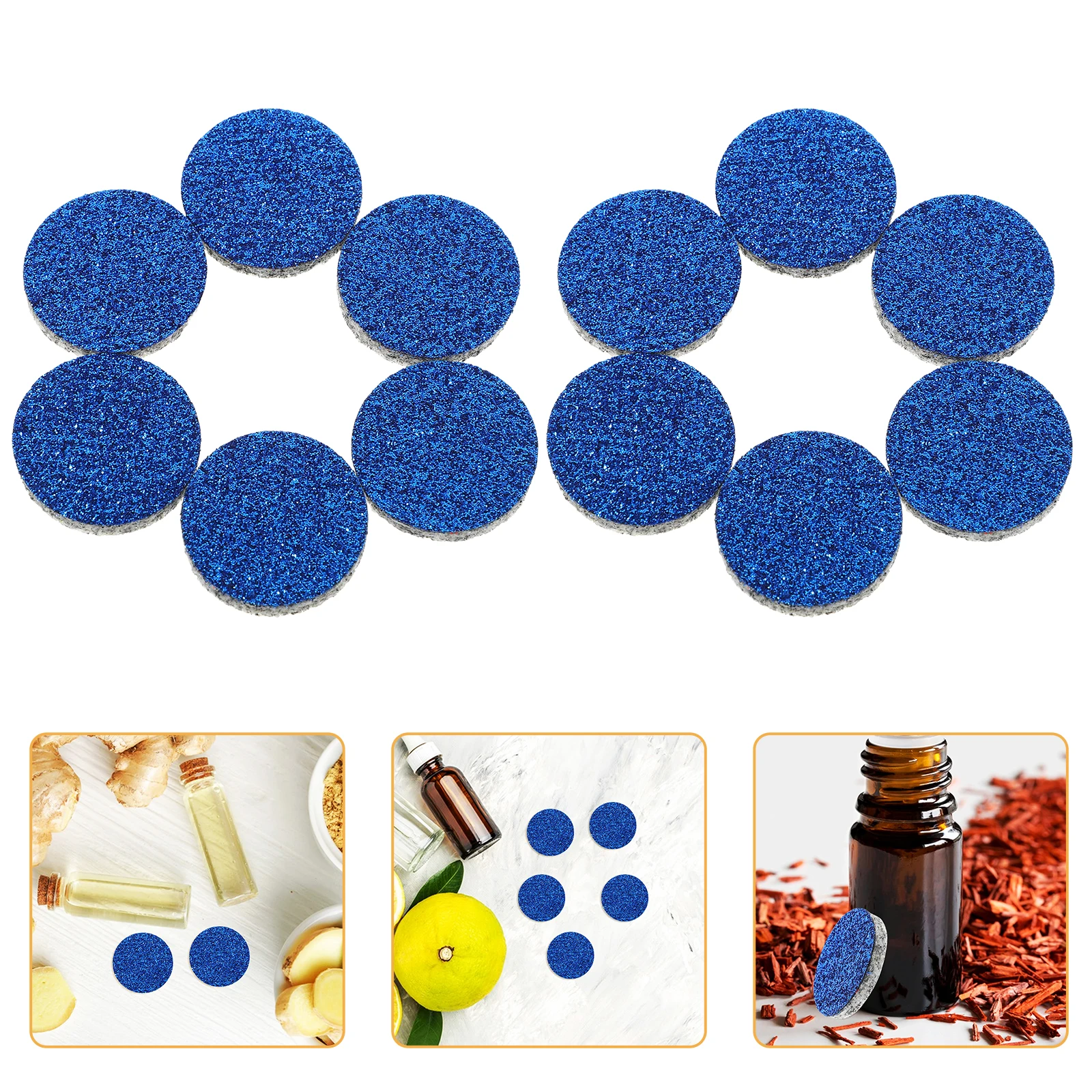 

50Pcs Fiber Cotton Aroma Pads Blue Replacement Essential Oil Diffuser Necklace Pendant Car Vent Clip Aromatherapy Refill Pads