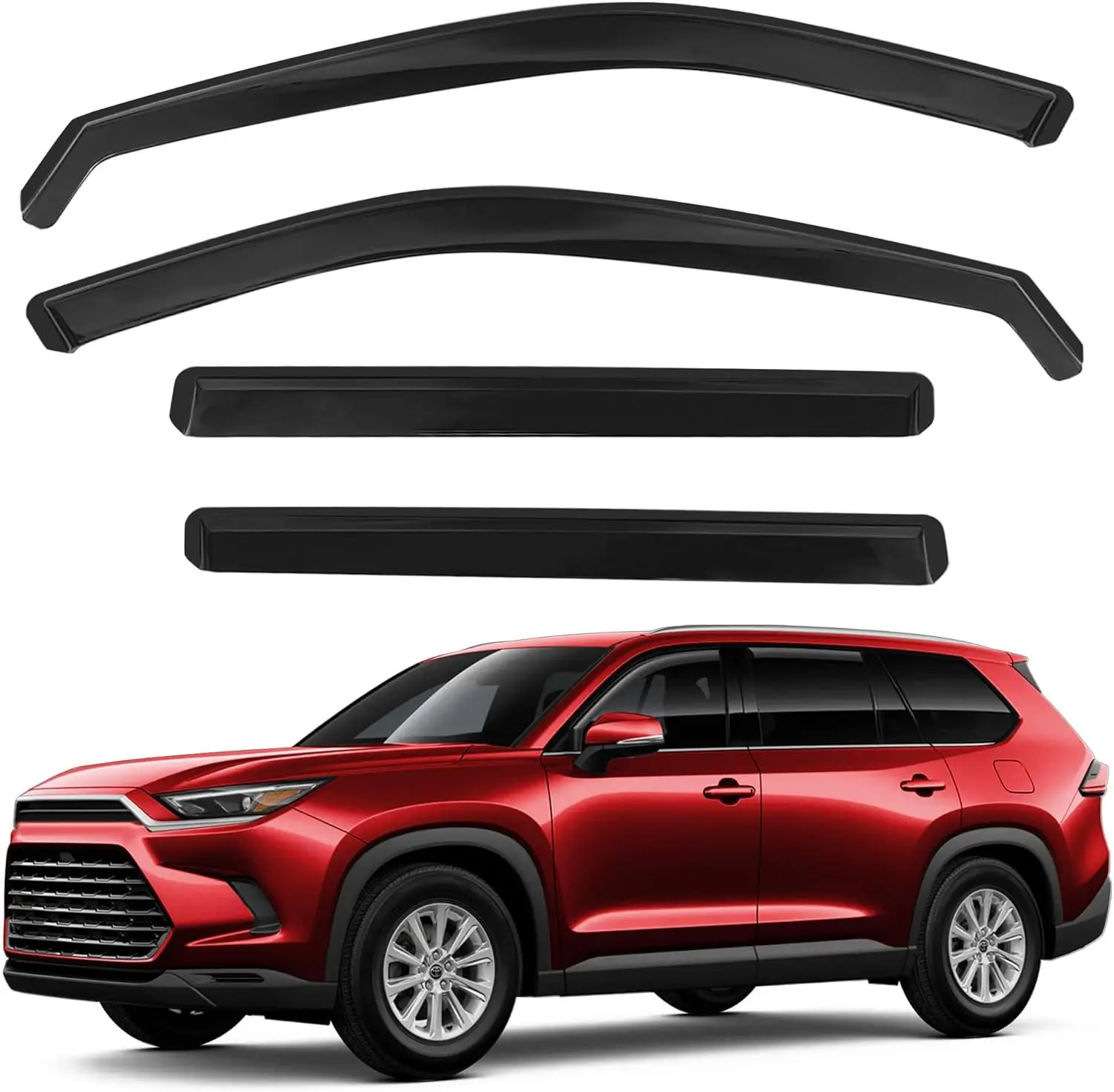 

Небьющиеся накладные дефлекторы окон для внедорожников 2024-2026, ветровики-козырьки от дождя, комплект из 4 штук