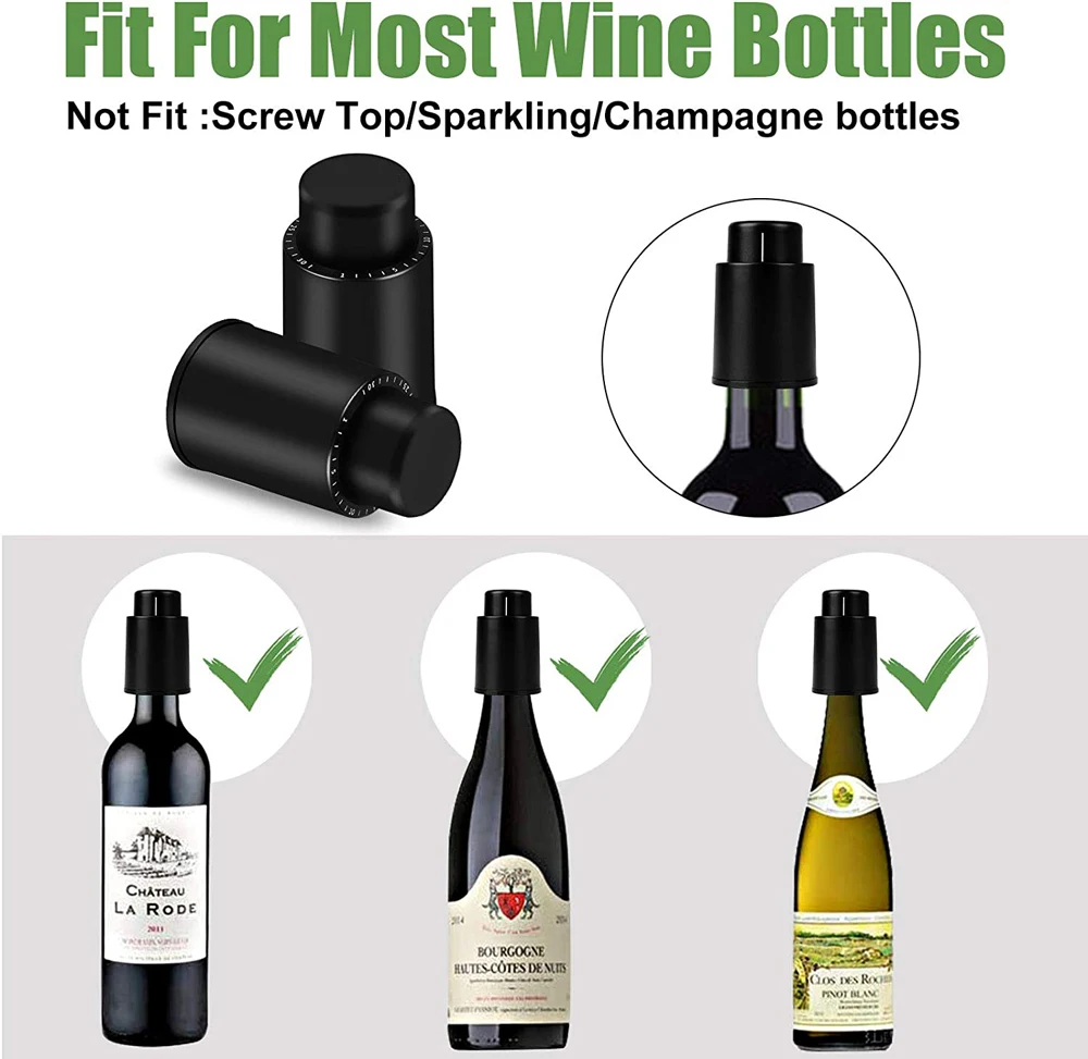 Weinflaschenverschluss, echte Vakuum-Weinstopper, wiederverwendbarer Weinkonservierer, Weinkorken, hält frisch, beste Geschenke für Weinliebhaber – Detail 7