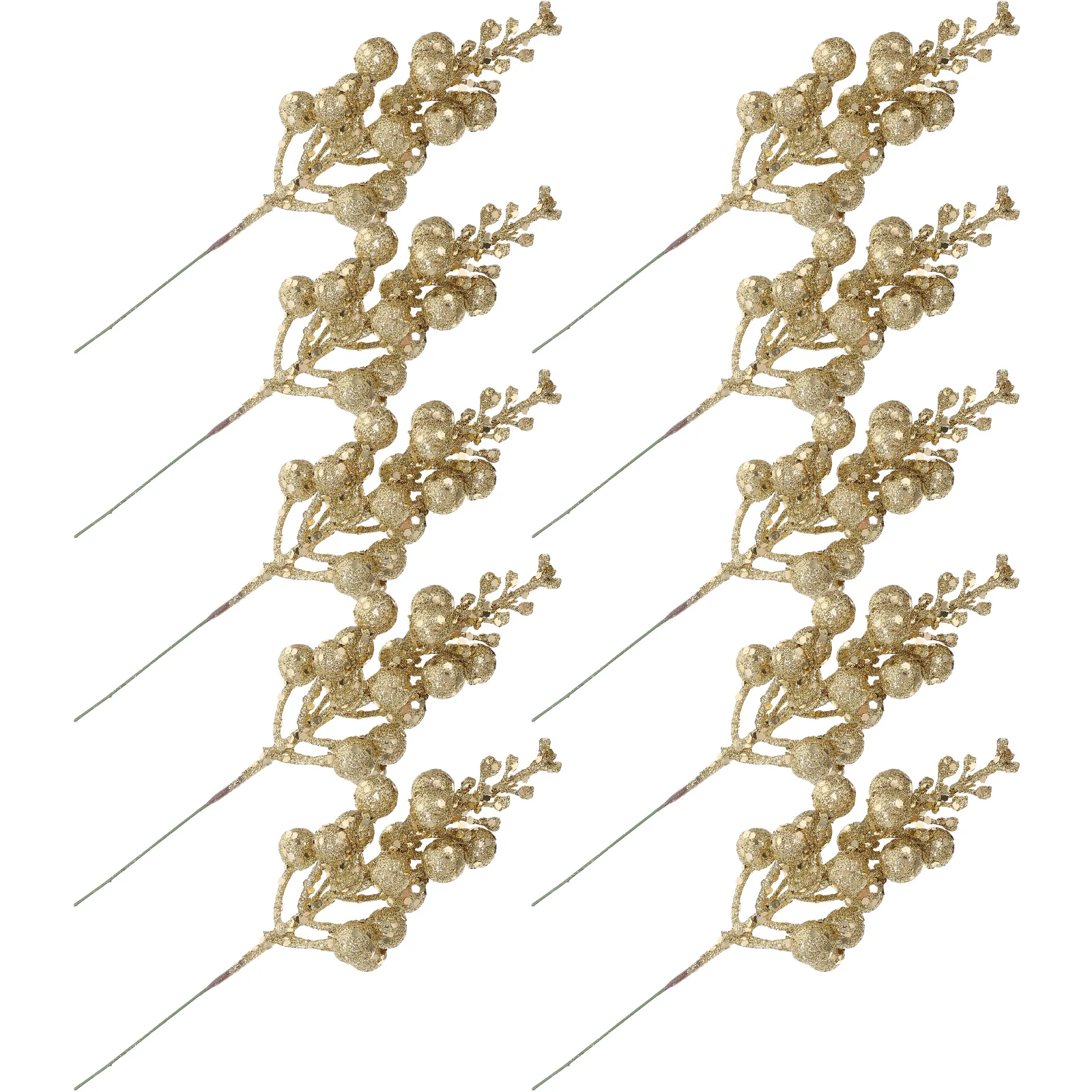 

10Pcs Artificial Snowflake Berry Stems Simulation Christmas Picks Garland Wreath Tree Branches Holiday Decor Christmas Picks