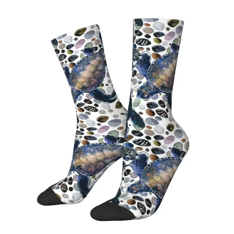 

Fun Printing Funny Sea Turtles Socks for Men Women Stretch Summer Autumn Winter Watercolor Sea Animal Crew Socks