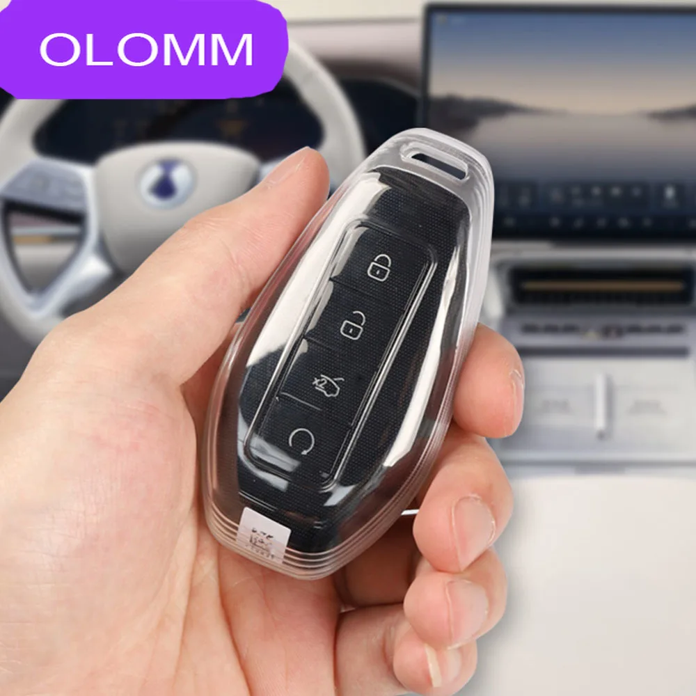 Car Key Protection Cover Anti Fall And Pressure Resistant For Denza N9 Transparent All Inclusive Key Case Modification Supplies