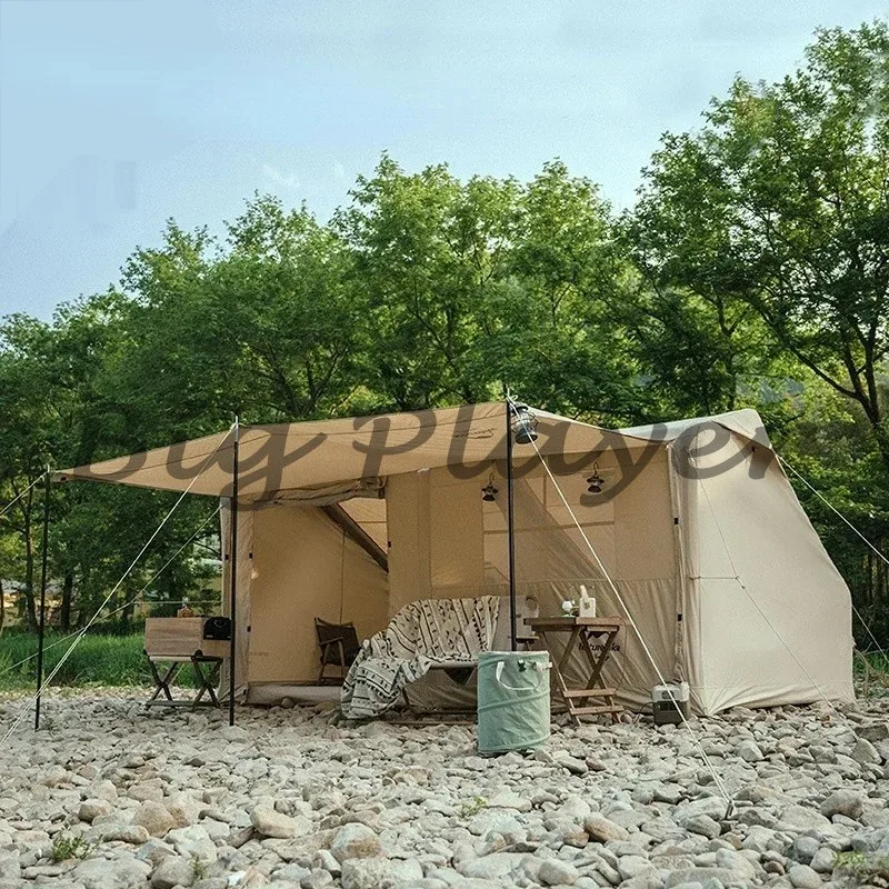 

Upgrade Air 12Y Cotton Inflatable Tent Outdoor Portable Large Space Luxury Family Camping Tent With Skylight Chimney