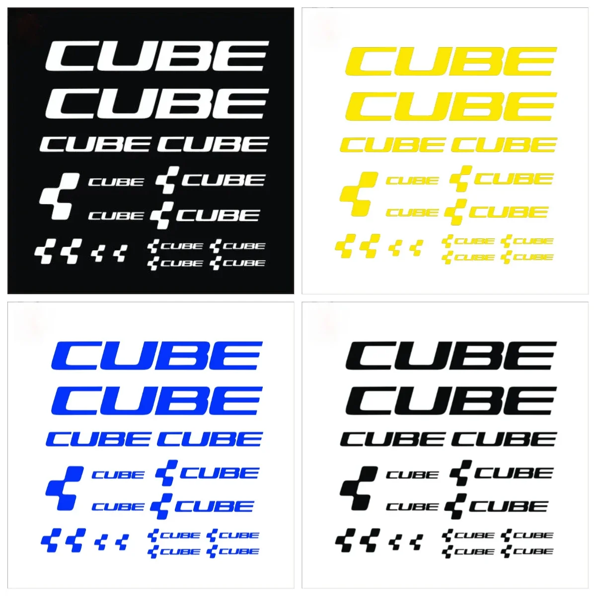 1Set CUBE Bicycle Frame Stickers, Sunscreen Waterproof PVC Decal for Cycling DIY Bike Racing Decor