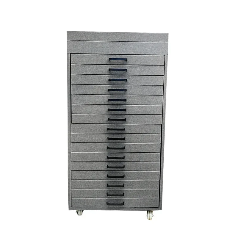 High-grade leather flannel lined glasses display cabinet optical sunglasses sample storage box with mirror