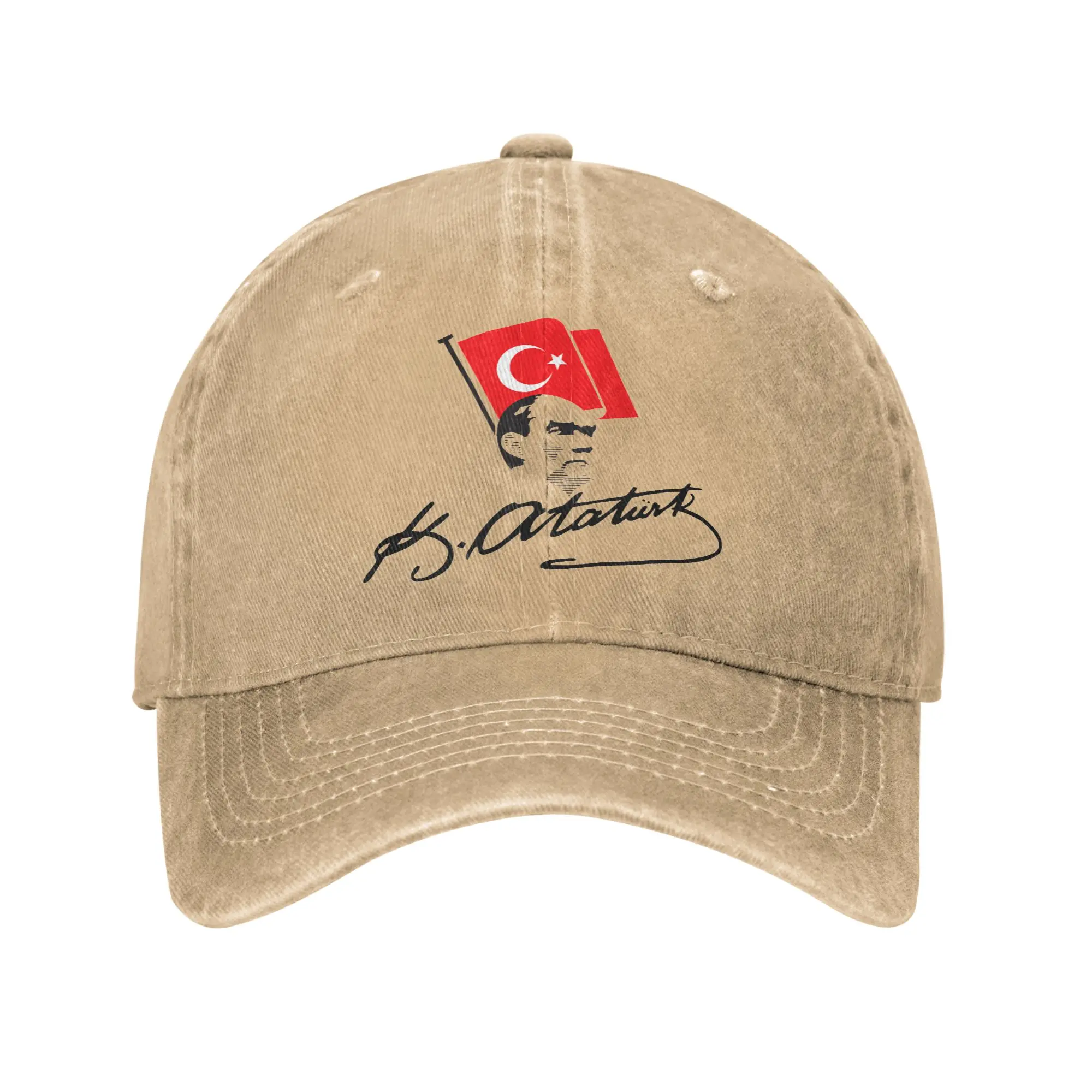 Casual Mustafa Kemal Ataturk Signature Turkey Baseball Caps Unisex Style Distressed Denim Snapback Cap Outdoor Adjustable Hats