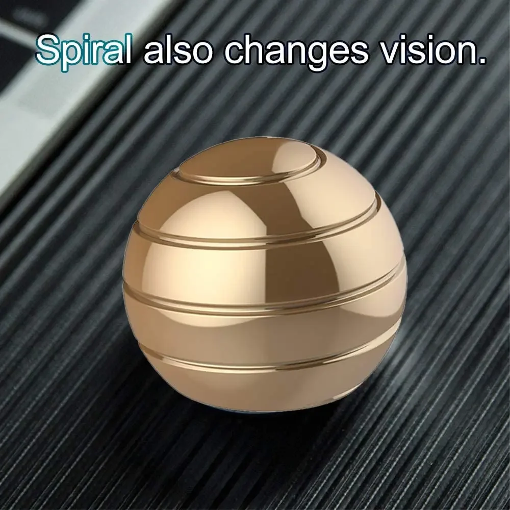 Metal Desktop Decompression Rotating Spherical Gyroscope 38mm Office Desk Stress Relief Toys Optical Illusion Flowing Finger Toy