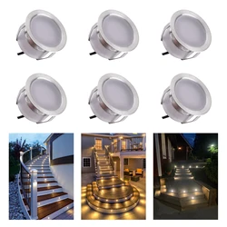 QACA LED Deck Lights with Transformer Recessed Stair,Floor Lamp IP67 Waterproof Garden,Landscape,Patio,Stairs Lighting 6-Pack