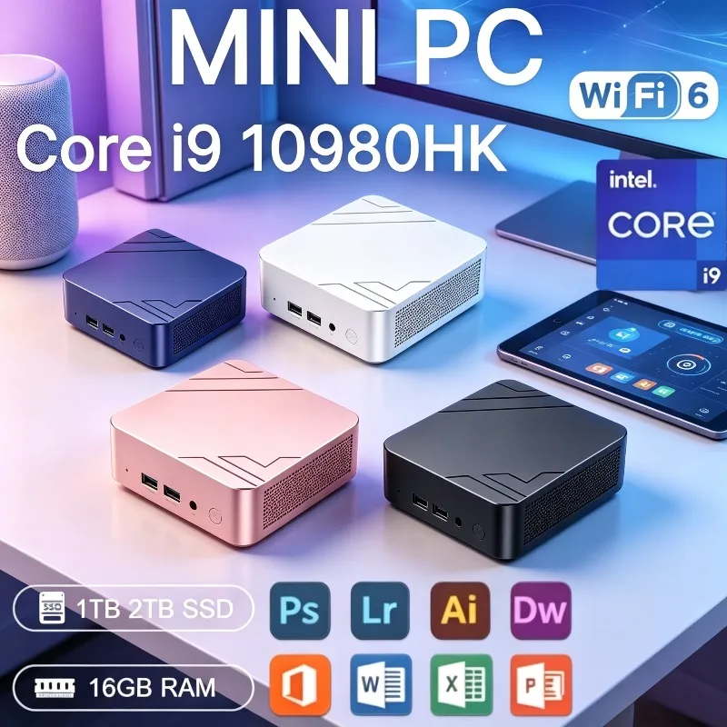 Core i9 10980HK 1TB 2TB SSD 16GB RAM WIFI 6 BT5.2 4K HD Mini Gaming Office Study Pc Mini PC Portable Compact 2026 Slim New