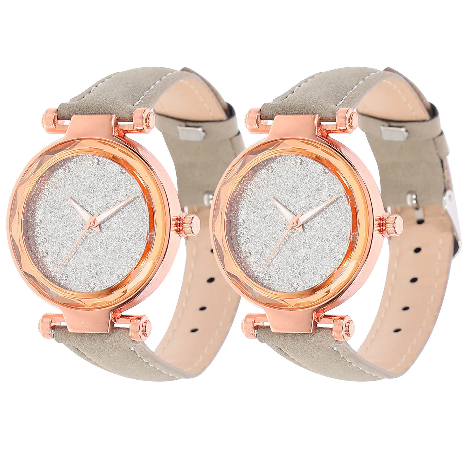 

2 pcs Luminous Watch Grey Frosted Wristwatch Design Unisex Mechanical Movement Durable Fashion Retro Watch For Men Women