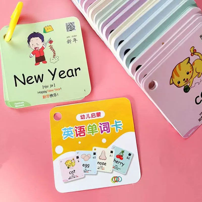 600 Words 20 Categories Cognition Learning Card Animal Shape Color Montessori Educational Chinese English Books for Kids