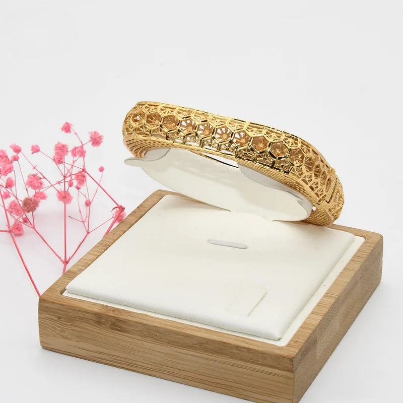 Dubai Wedding Bride 24K Gold Plated Square Alloy Bracelet Middle East Africa Ethiopia Women's Imitation Gold Bracelet Ornament
