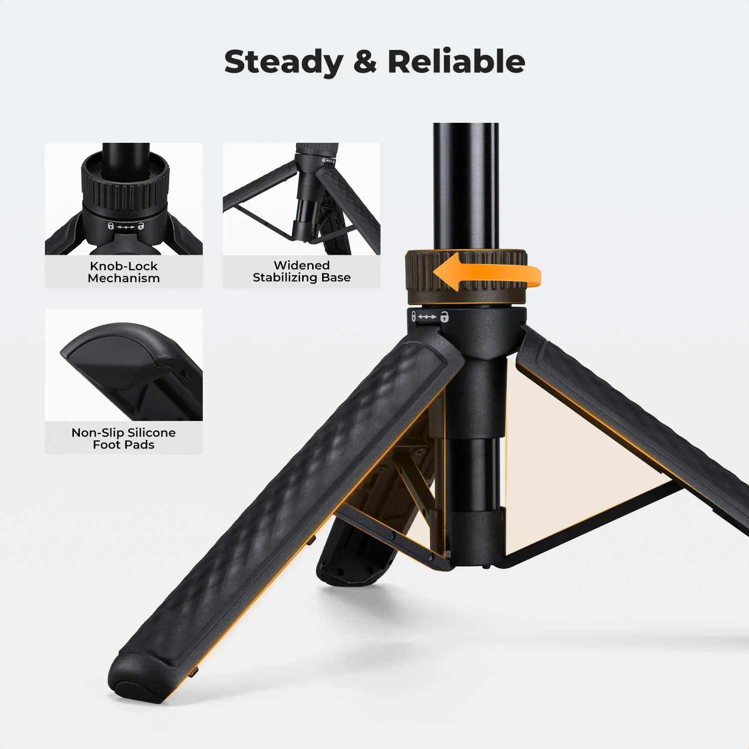 K&F CONCEPT Mini Selfie Stick Tripod Stand 5 Levels 360° Ball Head 25.6'' Pocket Tripod for DJI Osmo Pocket 3 Action 5 Pro GoPro