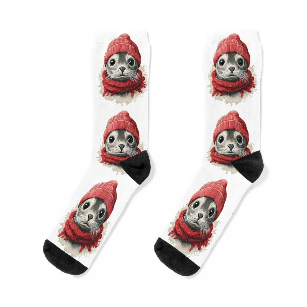 seal with hat Socks luxury kids shoes Hiking boots Boy Child Socks Women's custom sports cotton Stockings Ladies Socks Men's