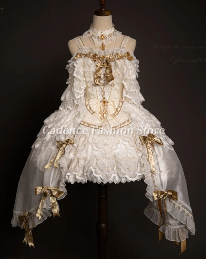 Customized  Lolita Victorian Opera Prom Dresses Sweetheart Princess Bow Lace Cake Tutu Evening Party Dresses