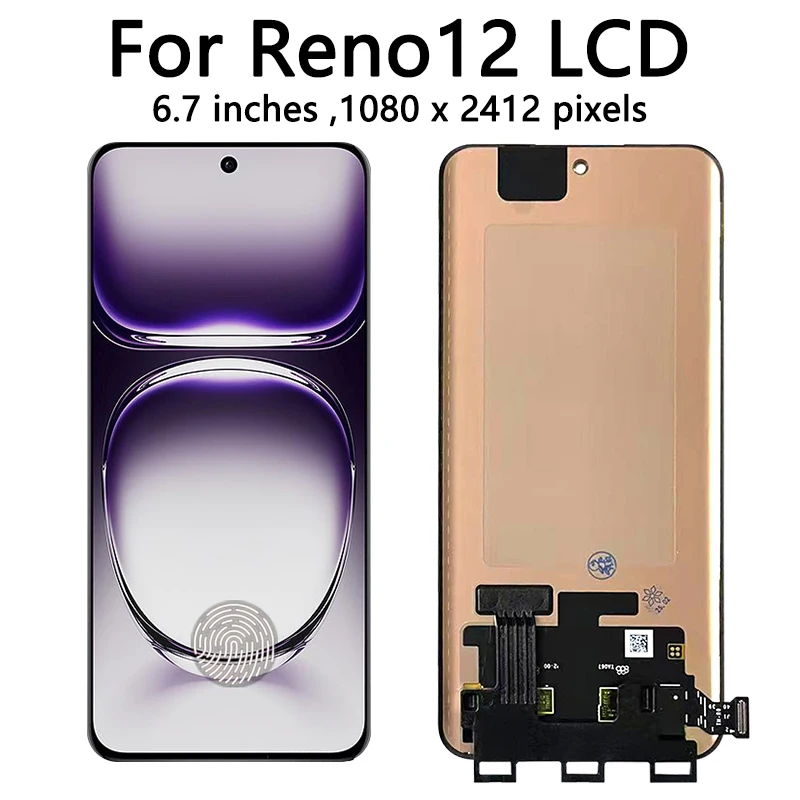 New For Oppo Reno 12/12 Pro (China) CPH2625 CPH2629 PJW110 PJV110 LCD Display+Touch Screen Reno12 F CPH2637 CPH2687