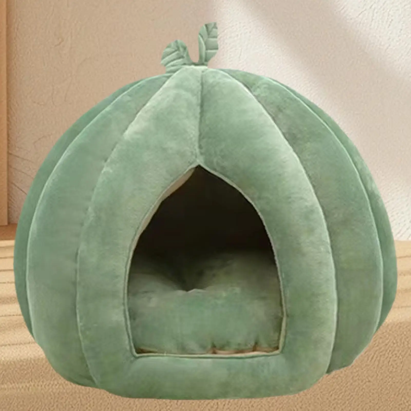 Halloween Verdicktes Haustierbett Geschlossenes Katzennest Warmes Katzenbett Kürbisform Haustierschlafhaus Für Katzen Waschbares Katzenschlafbett